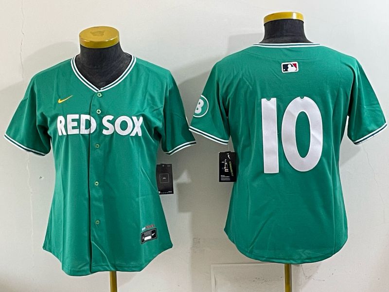 Youth 2025 Boston Red Sox #10 No Name Drak Green Joint Name Nike MLB Jersey 01->youth mlb jersey->Youth Jersey